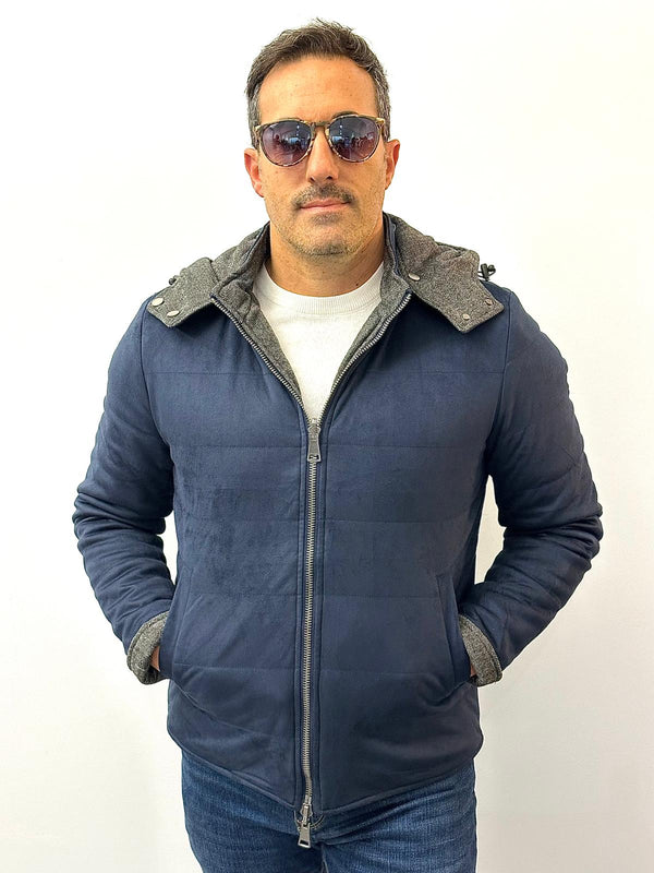 Giaccone Alone scamosciato reversibile con cappuccio