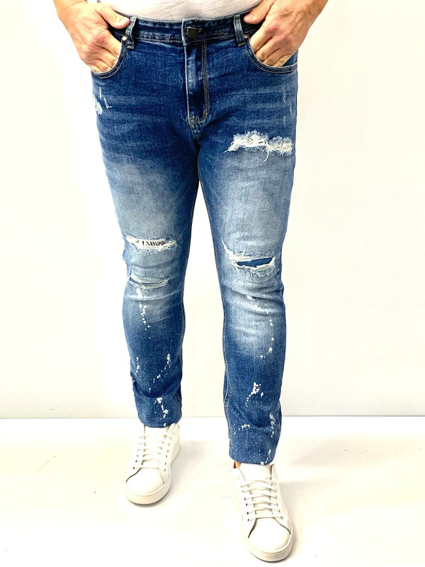 Jeans Alone con patch bianche