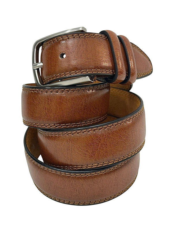 Cintura in vitello spazzolato Cognac