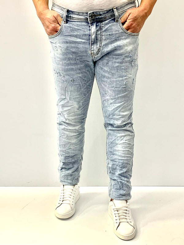 Jeans 2.0 ultra chiaro elasticizzato con microrotture
