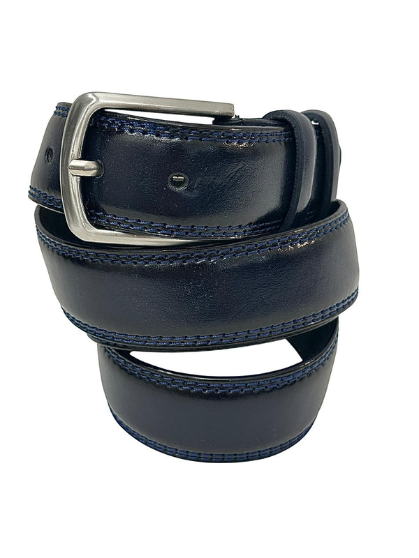 Cintura in vitello spazzolato lucido Blu
