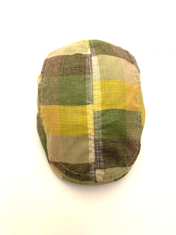 Coppola in cotone Verde a quadri