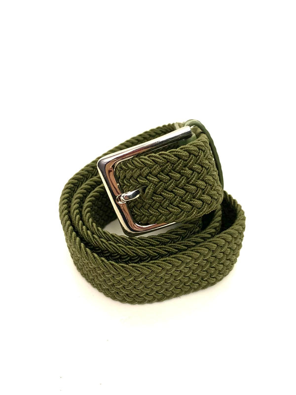 Cintura in corda elasticizzata Verde Militare